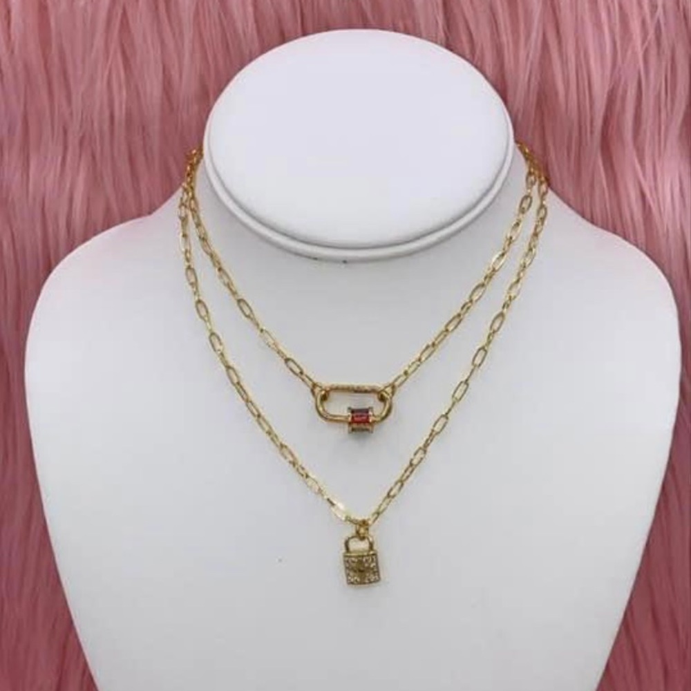 Layered Lock Necklace 🔒